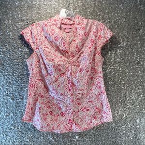 Lilly pulitzer Sleeveless Blouse Cotton Women Sz 6 Button Up